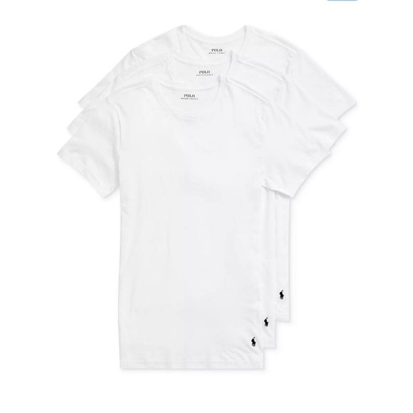 Polo Ralph Lauren Men's Size M 3 Pack Classic Fit Cotton V-Neck Tee White New - Picture 1 of 5